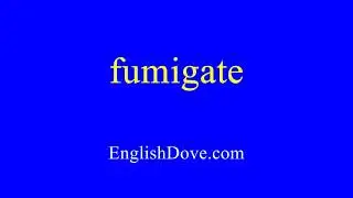 How to pronounce fumigate in American English