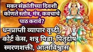 धनप्राप्ती व्यापारवृद्धी कोर्ट केस शत्रूपिडा पितृ दोष या करिता | मकर संक्रांती विशेष सेवा कोणती ?