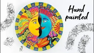 Mexican plate Sun and Moon // Hand painted