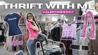 THRIFT WITH ME: Valentine&rsquo;s Day Edition 💋 pink, girly, y2k, pinterest inspired outfits