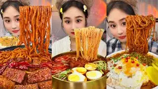 ASMR EATING SPICY AND HOT Korean Noodles 먹방 | Chinese Spicy Food ASMR 중국먹방 | ASMR Eating Video