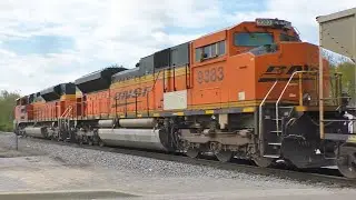 4/15/20 - EMD SD70ACes pull BNSF coal load up Cravat Hill
