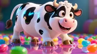 Moo Moo Cow Danced on a Jellybean Floor | Fun Farm Animal Song for Kids | Nursery Rhymes & Songs