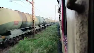 | Onboard 58506 VSKP-GNPR Passenger Parallel Overtakes WDG4D Hauling BPTN Wagons | Indian Railways |
