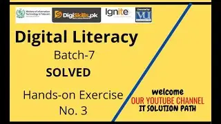 Digital Literacy solved Exercise 3 Batch 7 Digiskills