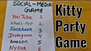 KITTY PARTY GAMES/LADIES KITTY PARTY GAMES/SOCIAL MEDIA THEME/ONE MINUTE GAMES
