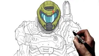 How To Draw Doom Slayer | Step By Step | Doom Eternal