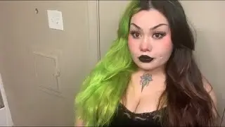 Split dyed Neon green hair using : Manic Panic Electric lizard