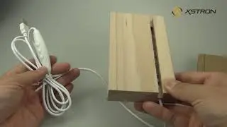 LB10 Wood LED Lamp Base Custom Slot Pure White Light