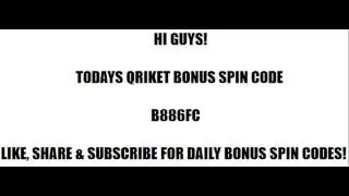 Qriket Spin Code 01/05/2017 12:00 PM EST