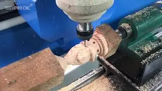 TechPro 4*8ft 3 Axis CNC Router with rotary wood working machine for sale