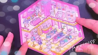 [ASMR] DIY a pink rabbit clothing shop with scene stickers - Relaxing