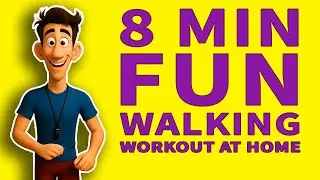 8-Minute Fun Walking Workout at Home | Easy LISS Cardio