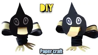 Paper Crow / Spring apper crow / Moving paper crow #diy #papercraft