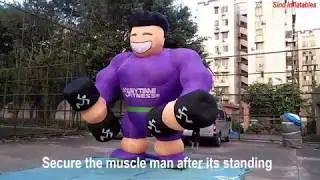 5m high advertising custom shape inflatable muscle man for anytime fitness