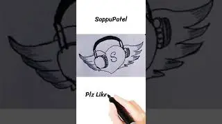 #Flying Heart with Letter S pencildrawing #Hearts drawing #Tattoes design #short #shorts #sketch#art