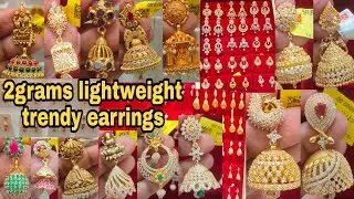 2grams lightweight jumkka earrings/fancy stone jummka/Saravana elite