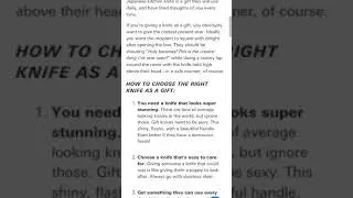 How to Choose a Kitchen Knife as a Gift!