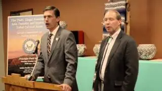 Sen. Tom Udall and Sen. Martin Heinrich at Indian Pueblo Cultural Center