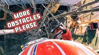 Dead Ash Tree Removal with Haulotte 55' Towable Lift & Milwaukee Battery Chainsaw