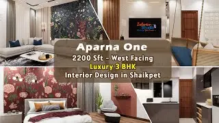 Aparna One 3 BHK West Facing Luxury Flat Interior Shaikpet | 9985036467 | InteriorStudio.in