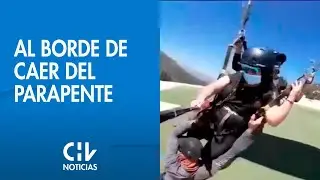 AL BORDE DE CAER | No alcanzó a soltarse de parapente y voló por el aire afirmado con sus manos