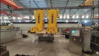 multi cutting disc double head bridge saw cutting machine testing