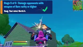 Damage opponents with weapon of Rare rarity or higher Quest in Fortnite