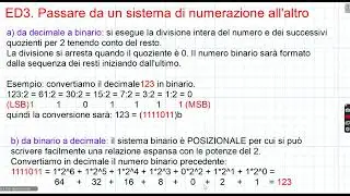 ED3. Conversioni da un sistema di numerazione all'altro