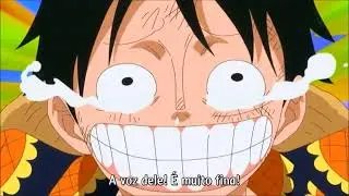 Luffy rindo da voz do Pica - One Piece