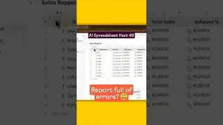 AI Spreadsheet Hack #9 - Fix Erros with the AI Analyst