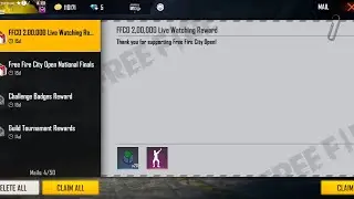 FFCO 200K Live Watching Reward Garena free fire🔥