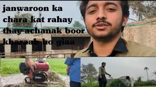 Janwroon ka chara kaat rahay thay achanak boor peter kharab hogiaa