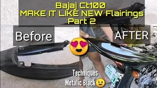 Bajaj ct 100 modification Part 2 Metallic black fairings using Bosny Air spray