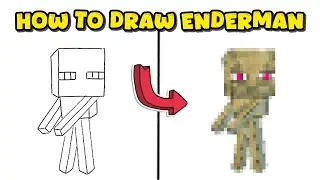 How to Draw Enderman from Minecraft &ndash; Simple Neutral Game Mob Tutorial