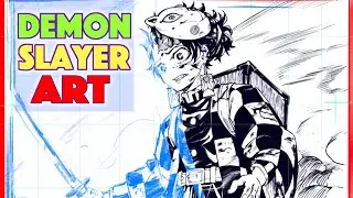 Drawing EPIC Kimetsu No Yaiba Tanjiro Sketchbook Edition |Anime Manga Sketch