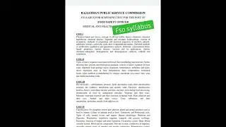#fso syllabus #rpsc fso syllabus #food safety officer 2022 syllabus #agri news #agriculture vacancy
