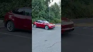 2026 Tesla Model Y Juniper In Ultra Red | Reverse Parking | Car Sound