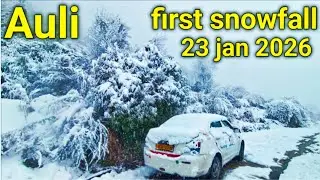 Uttarakhand first snowfall // Auli // joshimath //  उत्तराखण्ड की पहली बर्फबारी / / Aaryam resort 