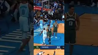 Russell Westbrook goes up for an and one ￼￼poster