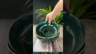 Green Stone Set of 2 Serving Bowls