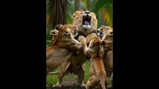 4 Lions in a Furious Fight 🦁⚔️ | Shocking Ending!
