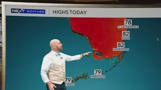 Warming trend in South Florida continues, expect few scattered rain showers for Saturday afternoon