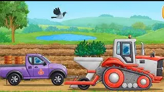 Kids Educational Games: build a car, tractor, Truck & car wash | Kids Building a Farm Land & Harvest