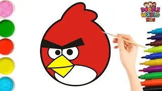 How to Draw Angry Bird | Easy Cartoon Drawing and Coloring for Kids | Learn with Fun | Doodle