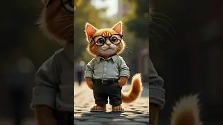 ai cat walk on street | cat ai show #aicatshow #aicat #catvideos #runwaymodel #runwayshow #catai