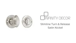 INFINITY DECOR - Slimline Turn & Release Satin Nickel |  Bathroom Thumbturn With Emergency Coin