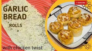 Garlic bread 🥖🫔 with chicken twist 😋..Viral Garlic bread roll recipe 