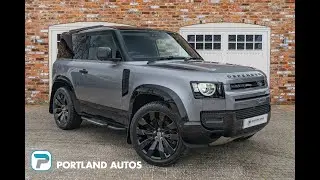 2021/71 LAND ROVER DEFENDER 90 D200 HARD TOP IN EIGER GREY WITH BLACK CLOTH INTERIOR