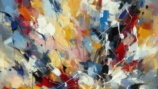 Dynamic Expressions 4K. Wall Art TV Slideshow. Action Painting Abstract. 10 HR, No Sound